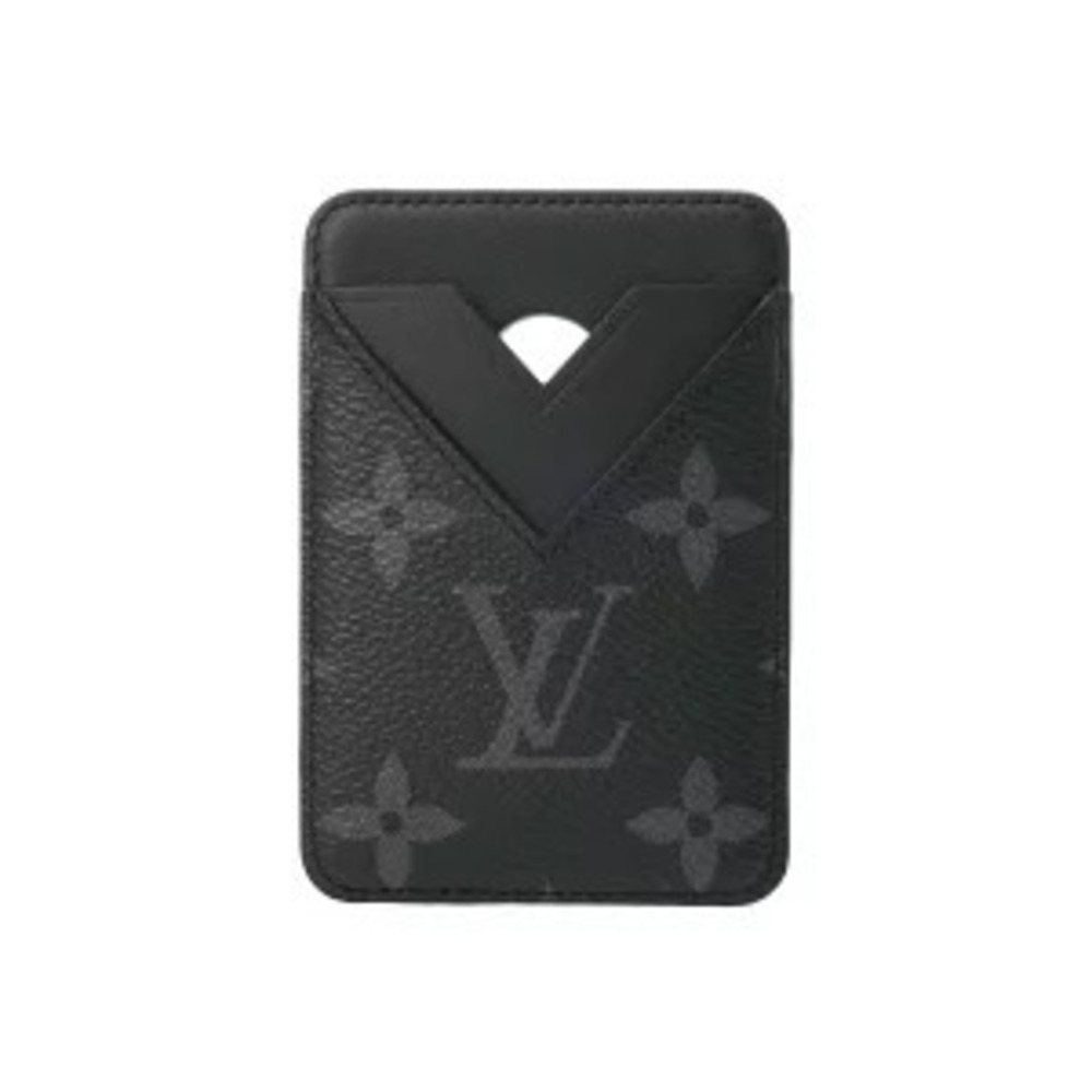 Louis Vuitton Portecarte Magnet Black Monogram Eclipse Black Canvas Card Case